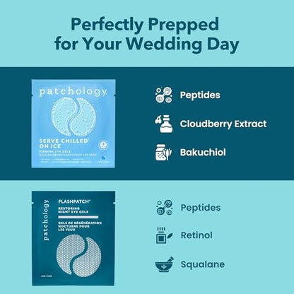 Patchology Bridal Shower Gift Box – Something Blue Cooling Under Eye Patches with Peptides & Bakuchiol for Depuffing & Firming | Wedding Skincare Gift Set Avelisse