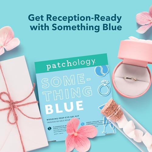 Patchology Bridal Shower Gift Box – Something Blue Cooling Under Eye Patches with Peptides & Bakuchiol for Depuffing & Firming | Wedding Skincare Gift Set Avelisse