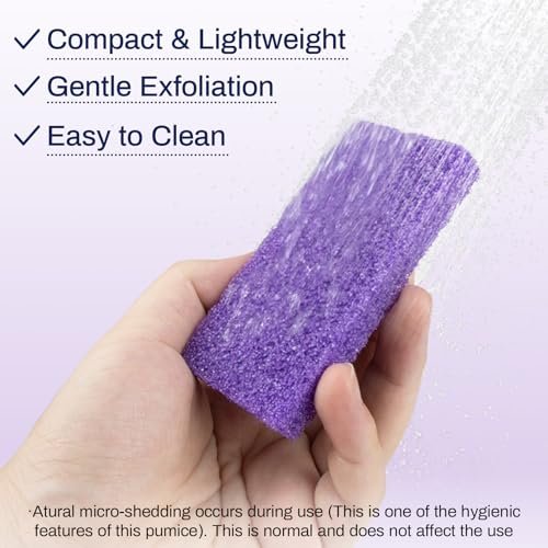 RAQEHO 20 Small Pumice Stone for Feet - 3.6 x 1.8 x 0.47 Inch Purple Foot Pumice Stone Foot Filer Pedicure Scrubber for Callus Removal Foot Care Spa Products for Dark Elbows Hard Skin Exfoliating - görsel 6