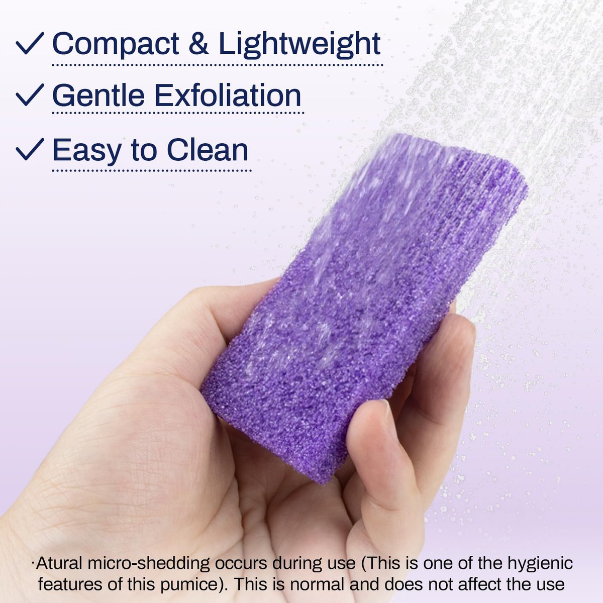 RAQEHO 20 Small Pumice Stone for Feet - 3.6 x 1.8 x 0.47 Inch Purple Foot Pumice Stone Foot Filer Pedicure Scrubber for Callus Removal Foot Care Spa Products for Dark Elbows Hard Skin Exfoliating - görsel 5