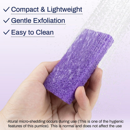 RAQEHO 20 Small Pumice Stone for Feet - 3.6 x 1.8 x 0.47 Inch Purple Foot Pumice Stone Foot Filer Pedicure Scrubber for Callus Removal Foot Care Spa Products for Dark Elbows Hard Skin Exfoliating