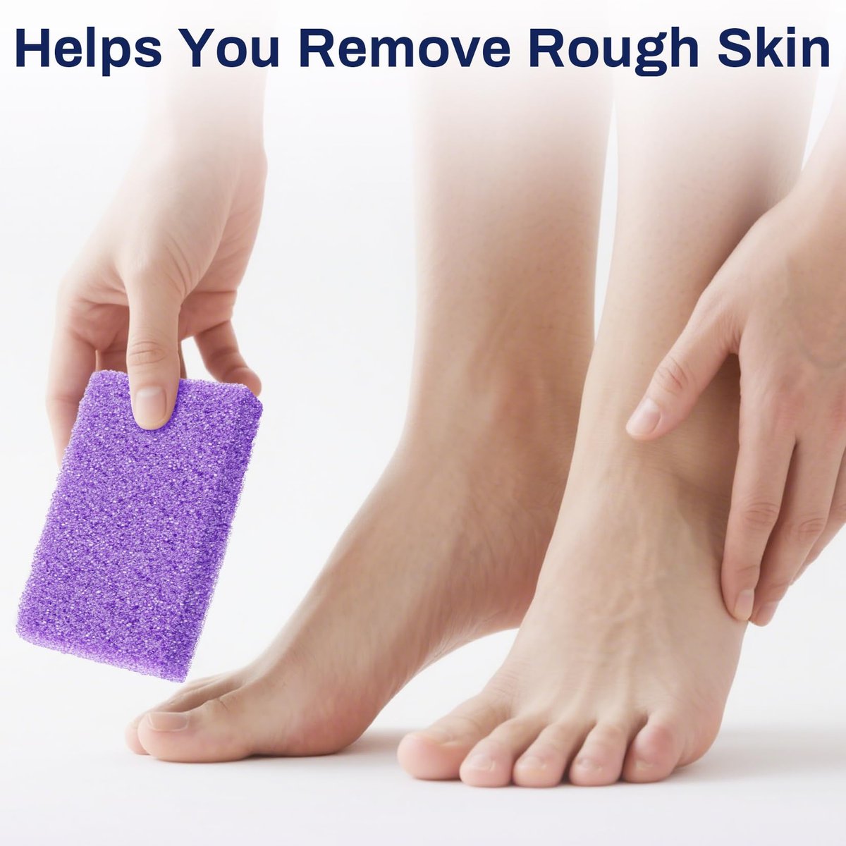 RAQEHO 20 Small Pumice Stone for Feet - 3.6 x 1.8 x 0.47 Inch Purple Foot Pumice Stone Foot Filer Pedicure Scrubber for Callus Removal Foot Care Spa Products for Dark Elbows Hard Skin Exfoliating - görsel 7