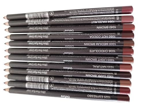 12-Piece Ultra Fine Lip & Eye Liner Set - Brown Collection - görsel 6
