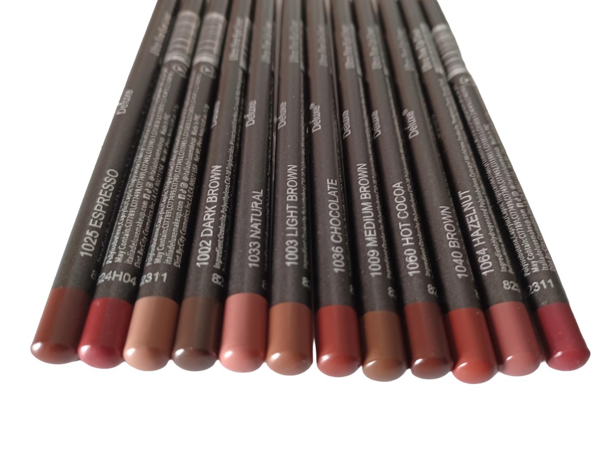 12-Piece Ultra Fine Lip & Eye Liner Set - Brown Collection - görsel 1