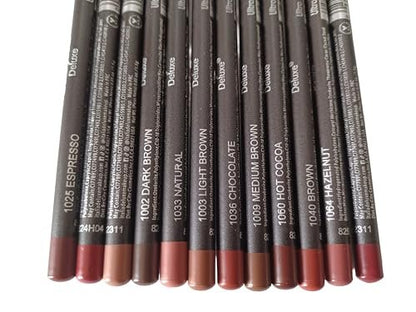 12-Piece Ultra Fine Lip & Eye Liner Set - Brown Collection
