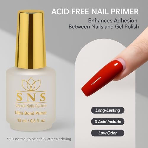 Ultra Bond Primer SNS Secret Nails System - Long-Lasting & Low-Odor Nail Prep Bond Primer for Nail Polish, Gel & Acrylic - Nail Care Product for Professional Salons & Home Manicures & Pedicures, 15 ml - görsel 8