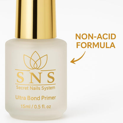 Ultra Bond Primer SNS Secret Nails System - Long-Lasting & Low-Odor Nail Prep Bond Primer for Nail Polish, Gel & Acrylic - Nail Care Product for Professional Salons & Home Manicures & Pedicures, 15 ml