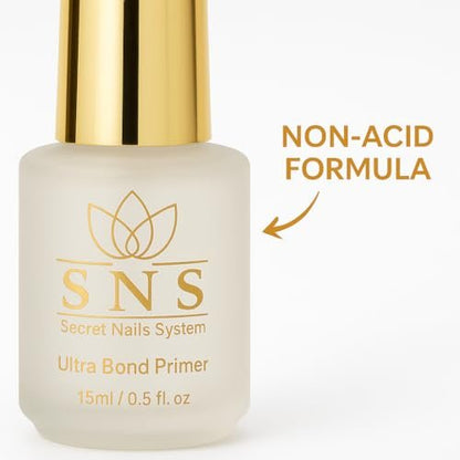Ultra Bond Primer SNS Secret Nails System - Long-Lasting & Low-Odor Nail Prep Bond Primer for Nail Polish, Gel & Acrylic - Nail Care Product for Professional Salons & Home Manicures & Pedicures, 15 ml