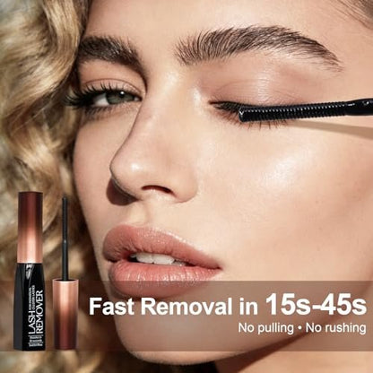 Pretty Memory Eyelash Glue Remover for Cluster & Individual Lashes – 5ml Gentle Liquid Remover with Spiral Brush for Precise Root Application, Fast Bond Dissolving in Seconds, At-Home Self Use Only