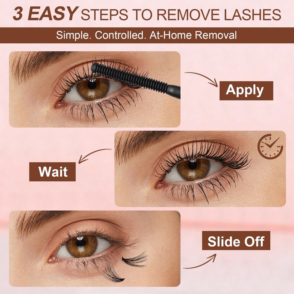 Pretty Memory Eyelash Glue Remover for Cluster & Individual Lashes – 5ml Gentle Liquid Remover with Spiral Brush for Precise Root Application, Fast Bond Dissolving in Seconds, At-Home Self Use Only - görsel 13