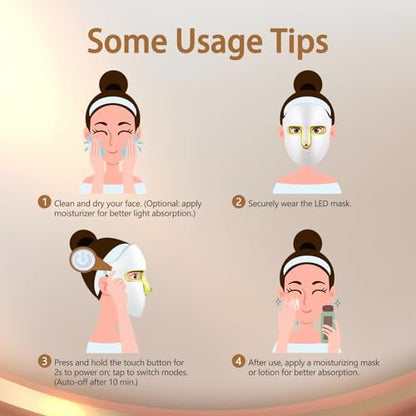 HSA FSA Red Light Therapy Face Mask – LED Light Therapy Mask with Red, Blue & Infrared Light for Anti-Aging & Blemish Repair Avelisse