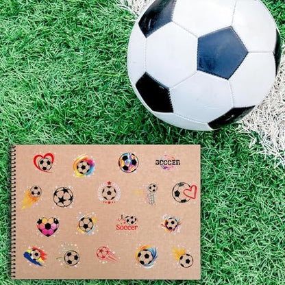 WorldBazaar Soccer Temporary Tattoos Bulk 210 Pcs Glitter Tattoos for Soccer Party Supplies, Birthday Goodie Bag Favors