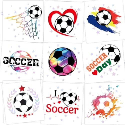 WorldBazaar Soccer Temporary Tattoos Bulk 210 Pcs Glitter Tattoos for Soccer Party Supplies, Birthday Goodie Bag Favors - görsel 18