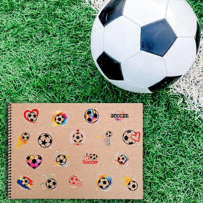 WorldBazaar Soccer Temporary Tattoos Bulk 210 Pcs Glitter Tattoos for Soccer Party Supplies, Birthday Goodie Bag Favors