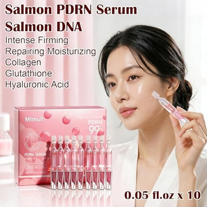 Mtmult Salmon PDRN Serum - Intense Firming, Repairing, Moisturizing with Collagen, Glutathione, Hyaluronic Acid (0.05 fl.oz x 10) Avelisse