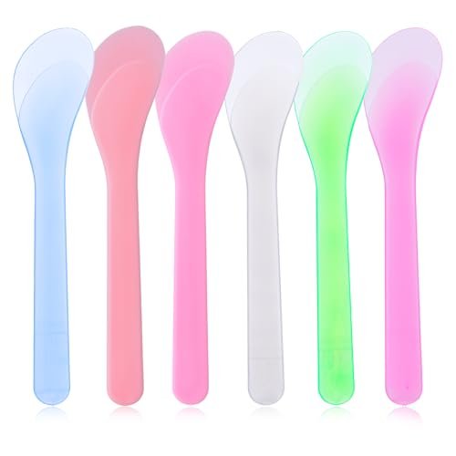Alrhso 6-Pack Makeup Scoops Spatulas - Reusable Plastic Beauty Spoons for Creams, Lotions, and Mask Mixing - görsel 2