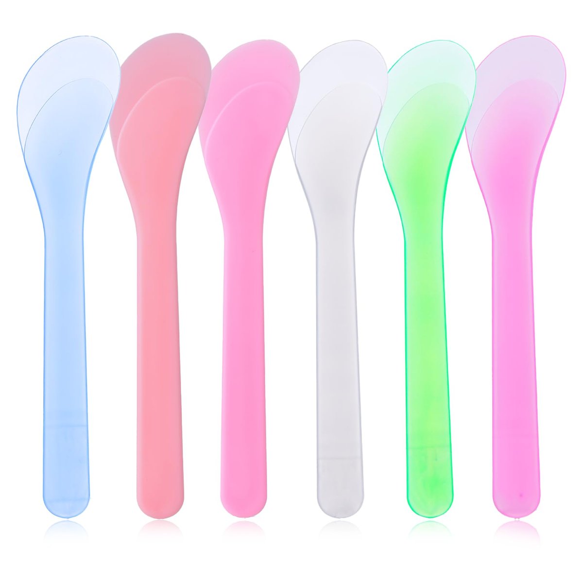 Alrhso 6-Pack Makeup Scoops Spatulas - Reusable Plastic Beauty Spoons for Creams, Lotions, and Mask Mixing - görsel 1