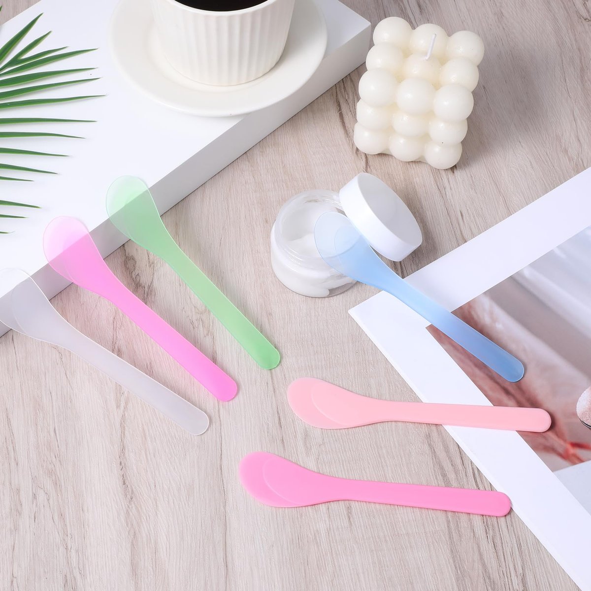 Alrhso 6-Pack Makeup Scoops Spatulas - Reusable Plastic Beauty Spoons for Creams, Lotions, and Mask Mixing - görsel 11