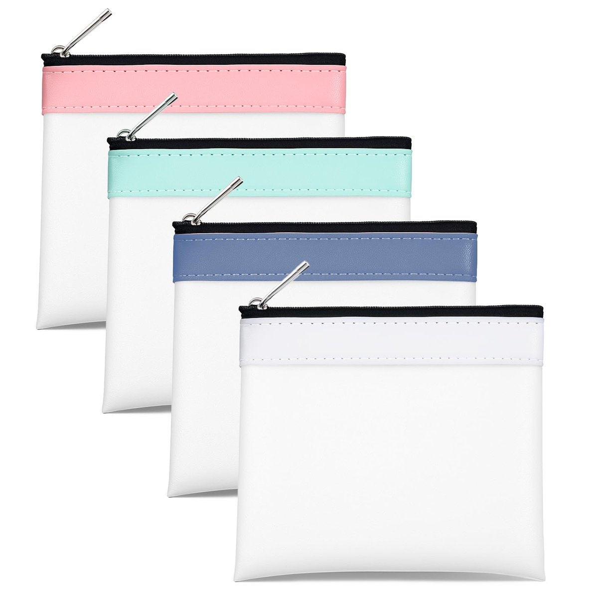 4 Pcs Clear Mini Makeup Zipper Pouch Set - Small Waterproof Cosmetic Bags for Travel, Coin Purse, & Daily Organizing (4.9x4.5 inch) Avelisse