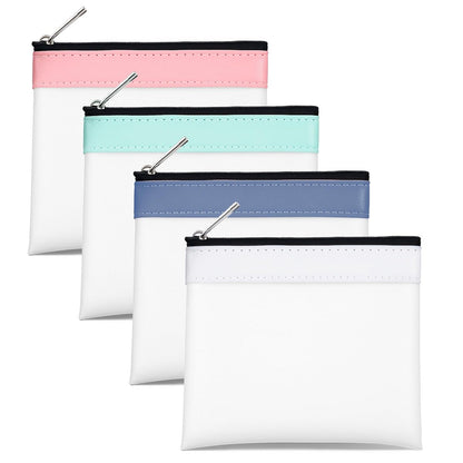 4 Pcs Clear Mini Makeup Zipper Pouch Set - Small Waterproof Cosmetic Bags for Travel, Coin Purse, & Daily Organizing (4.9x4.5 inch) Avelisse