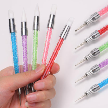 15-Piece Nail Art Brush Set + Nail Stand & 96 Reusable Putty - Complete DIY Nail Art Tools Kit Avelisse