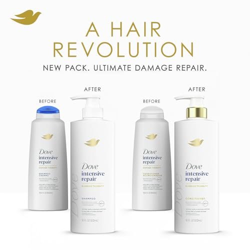 Dove Damage Therapy Intensive Repair Shampoo, Conditioner & Serum Set – Bio-Protein Care for Dry, Damaged Hair (3 Piece Set, 13.1 Fl Oz Each) Avelisse