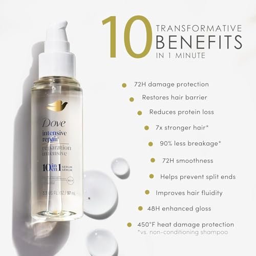 Dove Damage Therapy Intensive Repair Shampoo, Conditioner & Serum Set – Bio-Protein Care for Dry, Damaged Hair (3 Piece Set, 13.1 Fl Oz Each) Avelisse