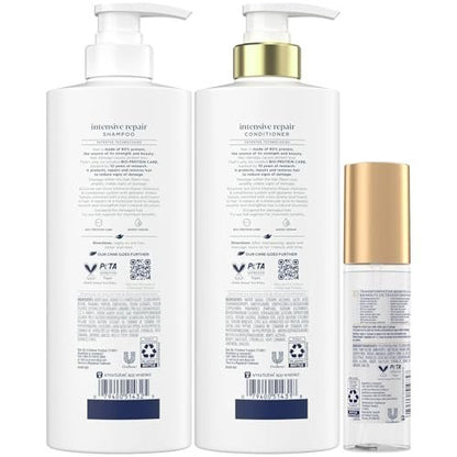 Dove Damage Therapy Intensive Repair Shampoo, Conditioner & Serum Set – Bio-Protein Care for Dry, Damaged Hair (3 Piece Set, 13.1 Fl Oz Each) Avelisse