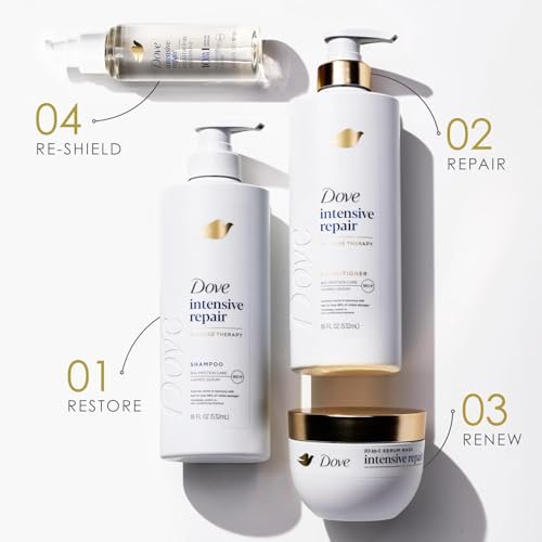Dove Damage Therapy Intensive Repair Shampoo, Conditioner & Serum Set – Bio-Protein Care for Dry, Damaged Hair (3 Piece Set, 13.1 Fl Oz Each) Avelisse