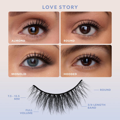 Velour Effortless Self Adhesive Eyelashes (2-Pack) – Reusable Pre Glued Strip Lashes, No Trim Needed, Press On Lashes No Glue, Lightweight Faux Mink Avelisse