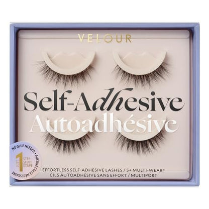 Velour Effortless Self Adhesive Eyelashes (2-Pack) – Reusable Pre Glued Strip Lashes, No Trim Needed, Press On Lashes No Glue, Lightweight Faux Mink Avelisse