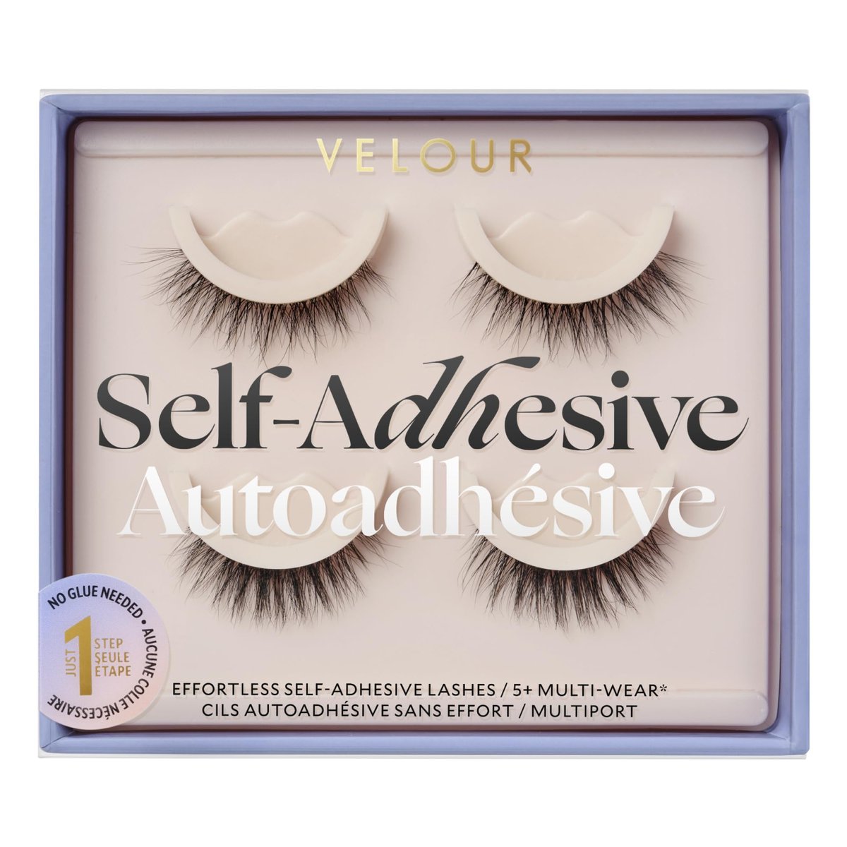 Velour Effortless Self Adhesive Eyelashes (2-Pack) – Reusable Pre Glued Strip Lashes, No Trim Needed, Press On Lashes No Glue, Lightweight Faux Mink Avelisse