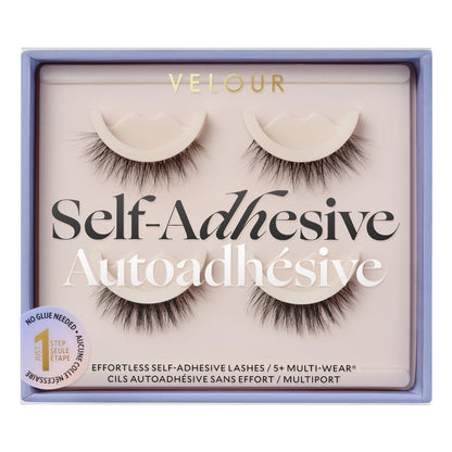 Velour Effortless Self Adhesive Eyelashes (2-Pack) – Reusable Pre Glued Strip Lashes, No Trim Needed, Press On Lashes No Glue, Lightweight Faux Mink Avelisse