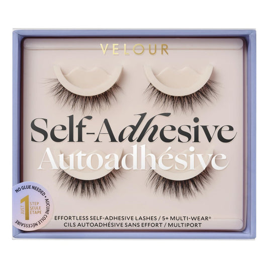 Velour Effortless Self Adhesive Eyelashes (2-Pack) – Reusable Pre Glued Strip Lashes, No Trim Needed, Press On Lashes No Glue, Lightweight Faux Mink Avelisse