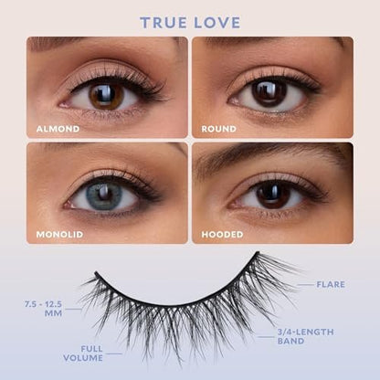 Velour Effortless Self Adhesive Eyelashes (2-Pack) – Reusable Pre Glued Strip Lashes, No Trim Needed, Press On Lashes No Glue, Lightweight Faux Mink Avelisse