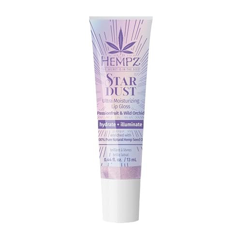 Hempz Star Dust Lip Gloss - Iridescent Glow Shimmer Lip Balm with Passionfruit & Wild Orchid, Hydrating .44 oz - görsel 2
