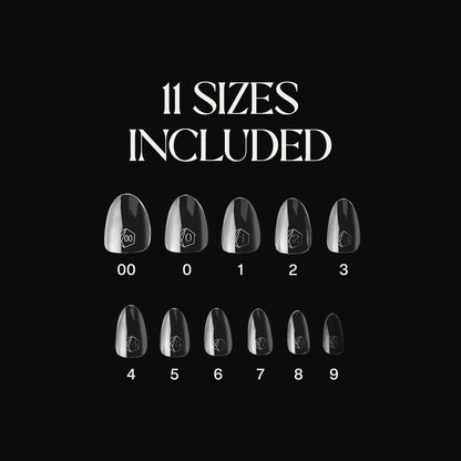 Apres Gel-X Soft Gel Tip Box | Natural Almond Extra Short | 500pc Nail Tips (Sizes 00-9) – Premium Clear Gel Nail Extensions Avelisse