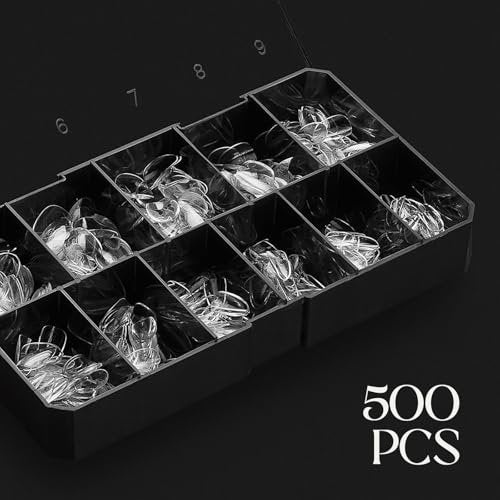 Apres Gel-X Soft Gel Tip Box | Natural Almond Extra Short | 500pc Nail Tips (Sizes 00-9) – Premium Clear Gel Nail Extensions Avelisse