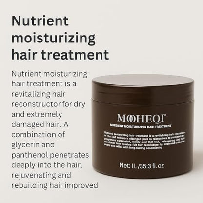 MOCHEQI Deep Repair Hair Mask – Intensive Hydrating & Nourishing Treatment for Dry, Damaged Hair – Restores Elasticity, Prevents Split Ends, Strengthens & Softens – 1L/35.3 fl oz