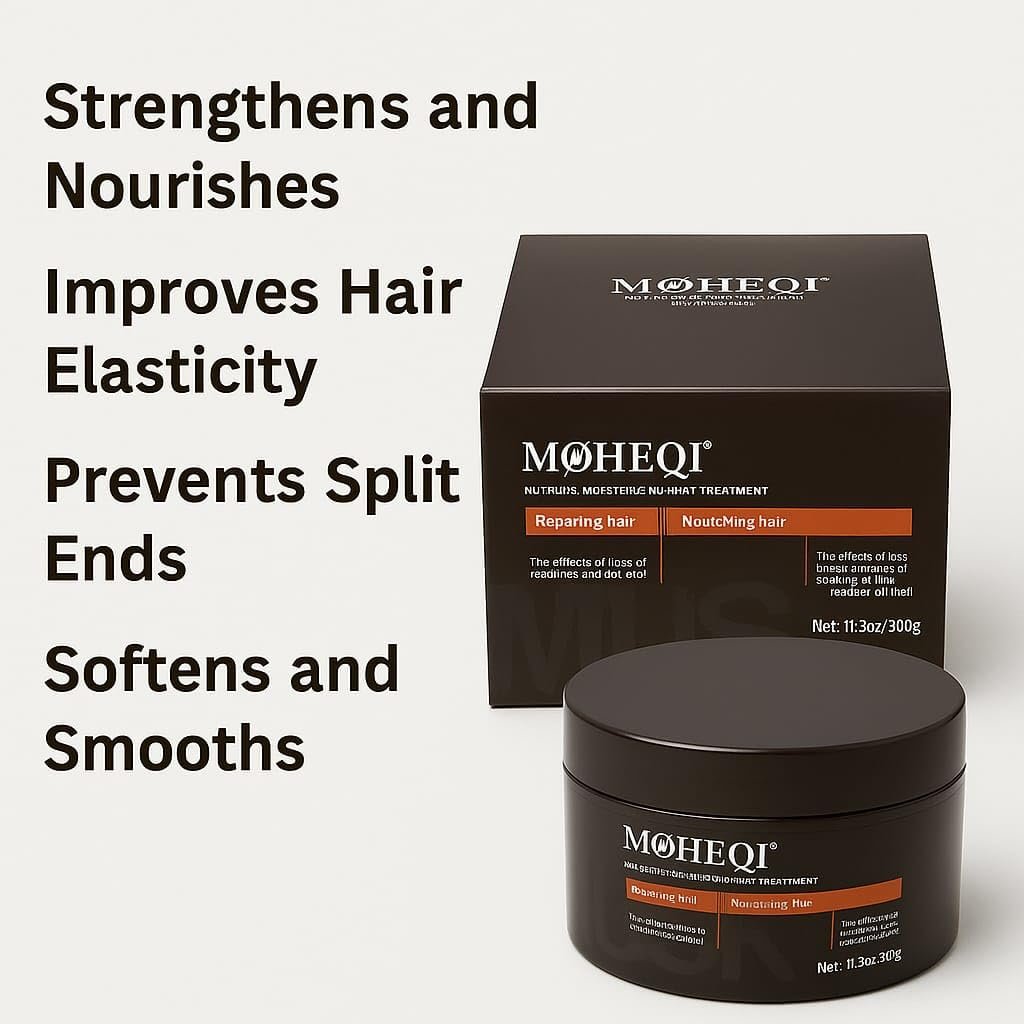 MOCHEQI Deep Repair Hair Mask – Intensive Hydrating & Nourishing Treatment for Dry, Damaged Hair – Restores Elasticity, Prevents Split Ends, Strengthens & Softens – 1L/35.3 fl oz - görsel 5