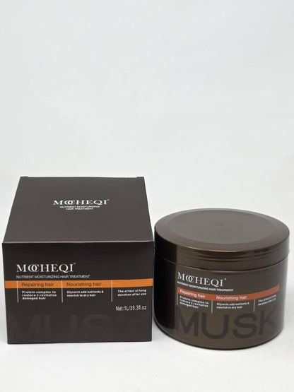 MOCHEQI Deep Repair Hair Mask – Intensive Hydrating & Nourishing Treatment for Dry, Damaged Hair – Restores Elasticity, Prevents Split Ends, Strengthens & Softens – 1L/35.3 fl oz