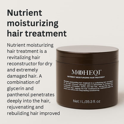 MOCHEQI Deep Repair Hair Mask – Intensive Hydrating & Nourishing Treatment for Dry, Damaged Hair – Restores Elasticity, Prevents Split Ends, Strengthens & Softens – 1L/35.3 fl oz