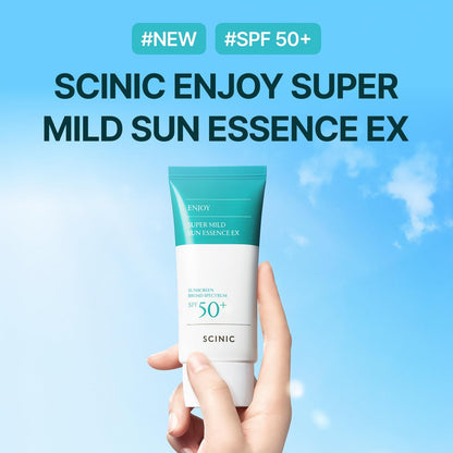 SCINIC Enjoy Super Mild Sun Essence EX SPF 50+ PA++++ - Lightweight Hydrating Sunscreen 1.69 fl oz (50ml) Avelisse