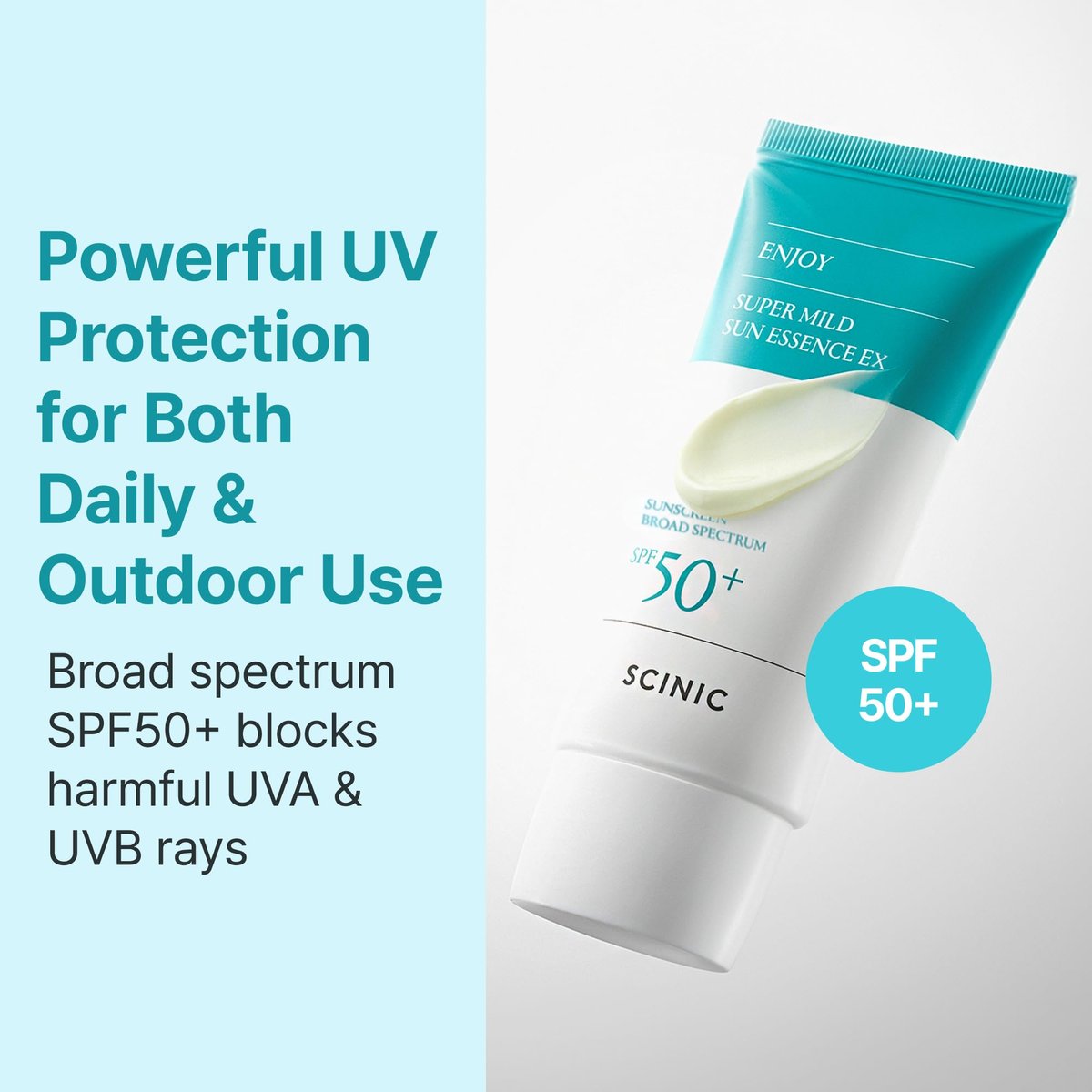 SCINIC Enjoy Super Mild Sun Essence EX SPF 50+ PA++++ - Lightweight Hydrating Sunscreen 1.69 fl oz (50ml) Avelisse