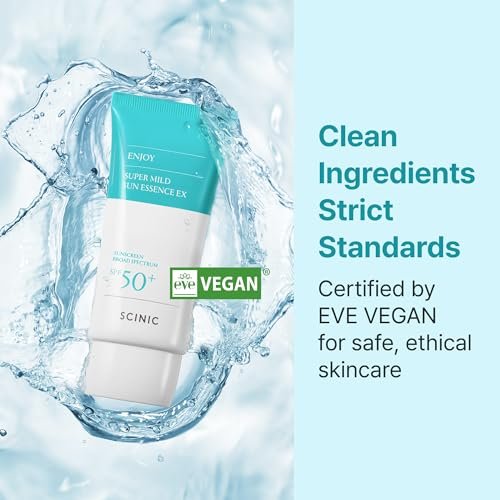 SCINIC Enjoy Super Mild Sun Essence EX SPF 50+ PA++++ - Lightweight Hydrating Sunscreen 1.69 fl oz (50ml) Avelisse
