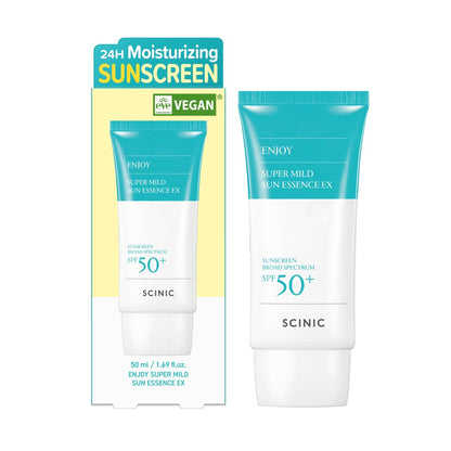 SCINIC Enjoy Super Mild Sun Essence EX SPF 50+ PA++++ - Lightweight Hydrating Sunscreen 1.69 fl oz (50ml) Avelisse