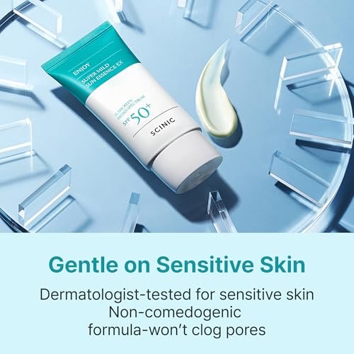 SCINIC Enjoy Super Mild Sun Essence EX SPF 50+ PA++++ - Lightweight Hydrating Sunscreen 1.69 fl oz (50ml) Avelisse