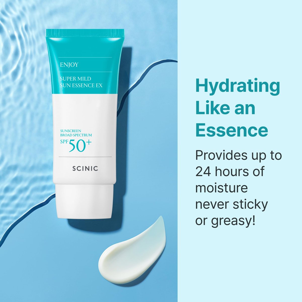 SCINIC Enjoy Super Mild Sun Essence EX SPF 50+ PA++++ - Lightweight Hydrating Sunscreen 1.69 fl oz (50ml) Avelisse