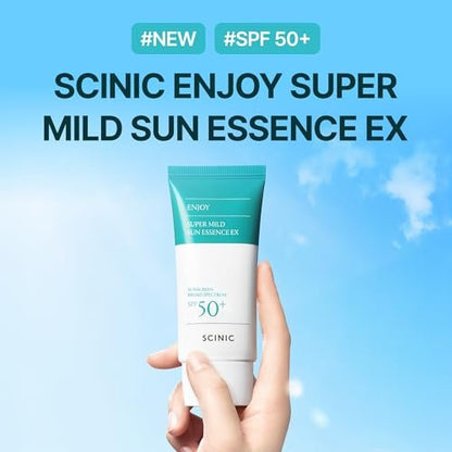 SCINIC Enjoy Super Mild Sun Essence EX SPF 50+ PA++++ - Lightweight Hydrating Sunscreen 1.69 fl oz (50ml) Avelisse