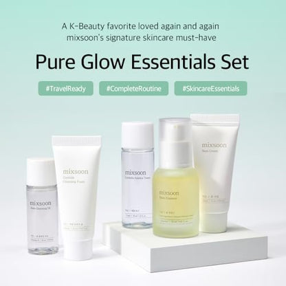 mixsoon Pure Glow Essentials Set - 5-Step Korean Skincare Travel Kit for Hydrating Glass Skin Avelisse